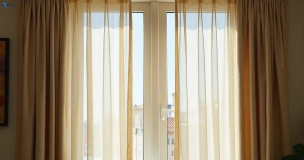 Dusty and dull curtains in currumbin-valley before steam cleaning